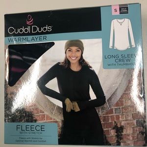 Cuddl Duds long sleeve crew fleece with stretch
